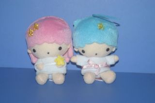 Sanrio Little Twin Stars Kiki & Lala Mascot Plush Doll Set White