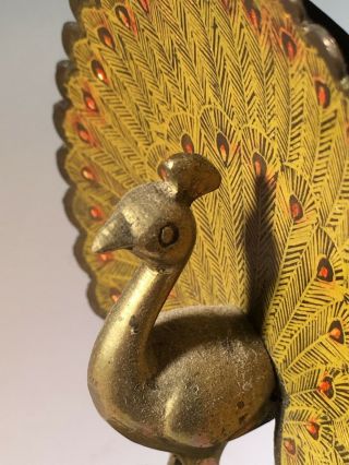2 Brass Antique Peacocks Brass
