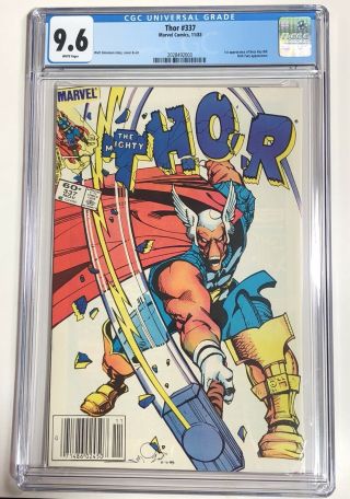 Thor 337 Cgc 9.  6 White Pages First Appearance Beta Ray Bill Newsstand Barcode