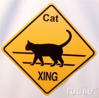 Cat Crossing Xing Sign Made In Usa