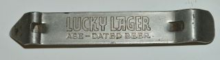 Vintage Lucky Lager Age - Dated Beer,  Can And Bottle Opener