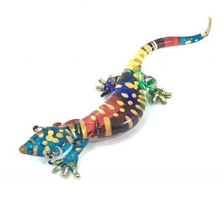 Glass S Gecko Lizard Figurines Miniature Home Decor Collectibles Animals Reptile