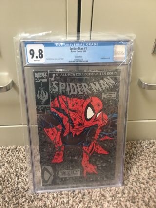 Spider - Man 1 1990 Marvel Cgc 9.  8 Silver Edition
