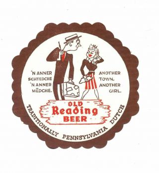 (2) Vintage Old Reading Beer Paper Coasters