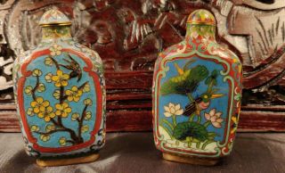 A Antique Chinese cloisonné snuff bottles 7