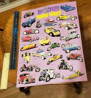 Single Crease Vintage 1999 Ed " Big Daddy " Roth " Showcars " Collector Poster