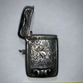 Antique Art Nouveau Ornate 925 Sterling Silver J&c Match Safe Vesta Case 30 Gram