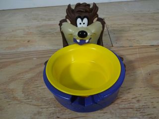 Vintage 1996 Taz Tasmanian Devil Looney Tunes Applause Kids Pet Food Water Bowl