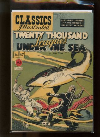 Classics Illustrated 47 Hrn 47 (orig. ) Fn - Kiefer,  20,  000 Leagues Under The Sea