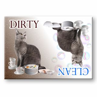 Russian Blue Cat Dirty Dishwasher Magnet