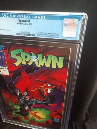 CGC 9.  2 (NM -) Spawn 1 - 1st App Spawn - Todd McFarlane - White Pages/New Case 3