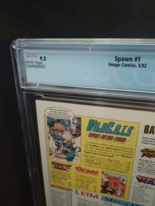 CGC 9.  2 (NM -) Spawn 1 - 1st App Spawn - Todd McFarlane - White Pages/New Case 6