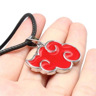Anime Naruto Akatsuki Red Cloud Accessory Metal Pendant Necklace Cosplay Gift