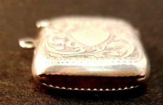 Antique British Sterling Silver Vesta Case W.  J.  M.  & Co Chester,  England 2