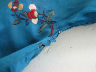 Fine Old Chinese Turquoise Blue Silk Embroidered Imperial Court Robe 4