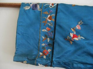 Fine Old Chinese Turquoise Blue Silk Embroidered Imperial Court Robe 5