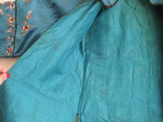 Fine Old Chinese Turquoise Blue Silk Embroidered Imperial Court Robe 7
