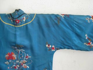 Fine Old Chinese Turquoise Blue Silk Embroidered Imperial Court Robe 8