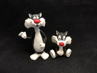 1992 Looney Tunes Sylvester And Baby Sylvester The Cat Rubber Squeak Toy
