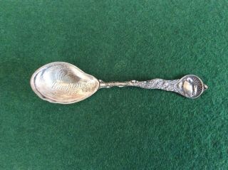 Vintage Sterling Silver Oyster Spoon Clam Shell Bowl Crab Handle From Hampton Va