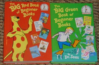 Dr Suess Big Green & Red Beginner Books - Hc - 6 Stories In Each Book