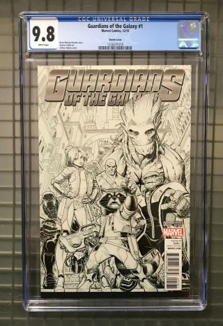 Guardians Of The Galaxy 1 Marvel Comics 2015 Cgc 9.  8 Sketch Cover