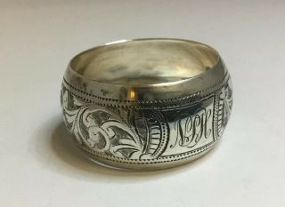 Victorian Silver Napkin Ring,  Hallmarked 1898 Hilliard & Thomas,  Birmingham