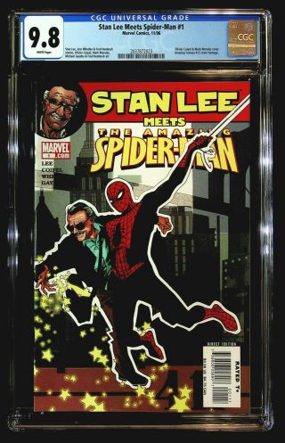 Stan Lee Meets Spider - Man 1 Cgc 9.  8 Coipel Morales Fantasy 15 Homage