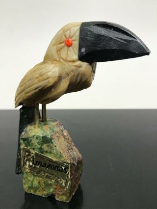 Vtg Carved Stone Toucan Bird Art Statue Figurine Sculpture