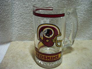 Libby Glasware Nfl Washington Redskins 12 Oz Beer Mug Heavy Handle W/ Thumb Rest