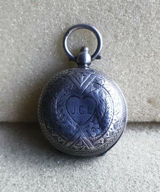 Solid Silver Antique Sovereign Case Hand Engraved 1901
