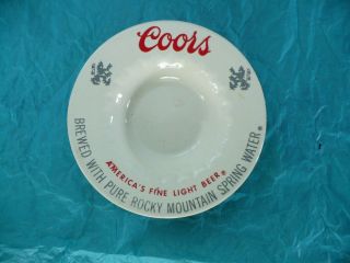 Coors Beer Advertising Porcelain Ashtray Change Trinket Dish Bar Decor Vintage