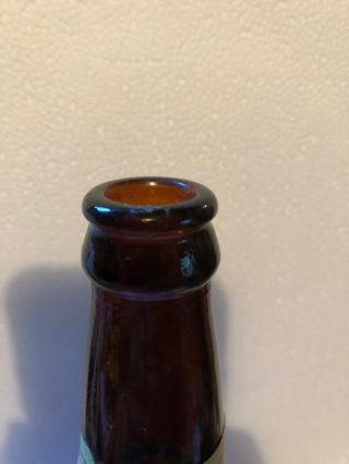 Old Crown Ale Bottle Paper Lable Fort Wayne Indiana 12 Oz Amber 2