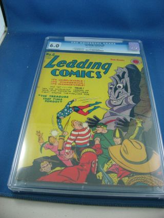 Leading Comics 6 Cgc 6.  0 Green Arrow Star Spangled Kid 1943
