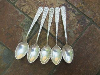 Vintage (5) Sterling Silver (950) Japan Demitasse Spoons,  44 Gtw