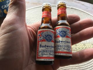 Vintage Mini Budweiser Bottles Salt & Pepper Shakers Set -