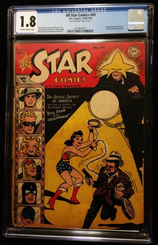 1948 Dc All Star Comics 44 Cgc 1.  8 Slightly Brittle Pages