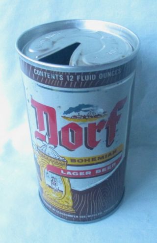 Vintage Dorf Bohemian Lager Beer 12 Oz Lift Ring Beer Can - Edelweiss Chicago Ill