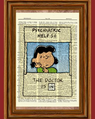 Lucy Charlie Brown Dictionary Art Print Picture Poster Psychiatric Help Booth 5