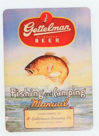 Gettelman Milwaukee Beer Metal Sign - Fishing Wisconsin Bier Display
