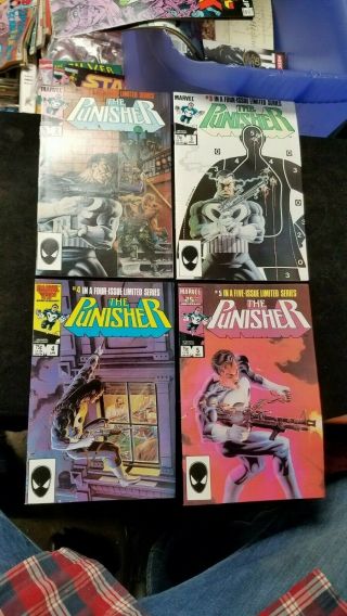 1985 Copper Age Marvel Punisher Limited Series Comic Books 2 3 4 5