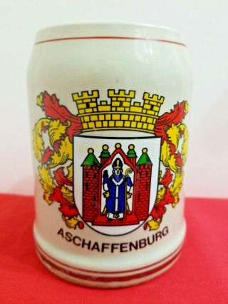 Vintage Aschaffenburg Beer Mug Made In Germany 5 " Tall