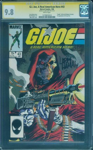 G.  I.  Joe 43 Cgc Ss 9.  8 Larry Hama Signed 1st Scrap Iron Mike Zeck Cover White Pgs
