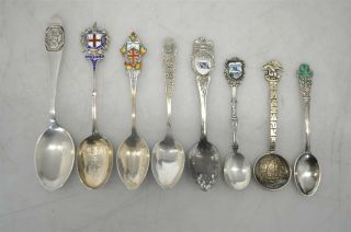 Vintage Decorative Marked Sterling Silver.  925 Souvenir Spoons 96g London Alaska