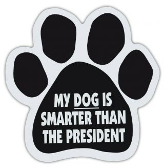 My Dog Is Smarter Than The President Paw Car Window 2 Decals For Cars Truck Gift