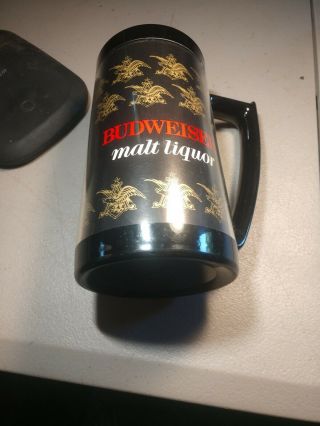 Budweiser Malt Liquor Vintage Thermo - Serv Insulated Plastic Beer Travel Mug