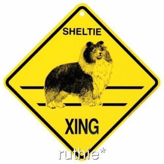 Sheltie Dog Crossing Xing Sign Shetland Sheepdog Made In Usa