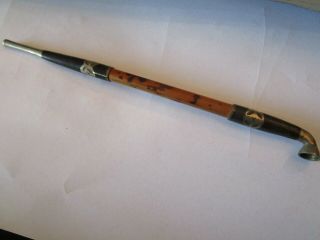Japanese Smoking Pipe Kisera Bamboo,  White Metal Rare And Collectable