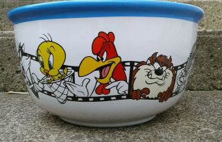 Warner Bros Looney Tunes Characters 1996 Filmstrip 10 5/8 " Popcorn Snack Bowl