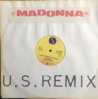 Madonna Mega Rare Lucky Star (u.  S.  Remix) Uk 12 " In Custom Sleeve (vinyl Record)